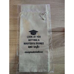 Funny Graduation Gift Bag‎ Master Degree Congratulations Wine Bottle Sleeve